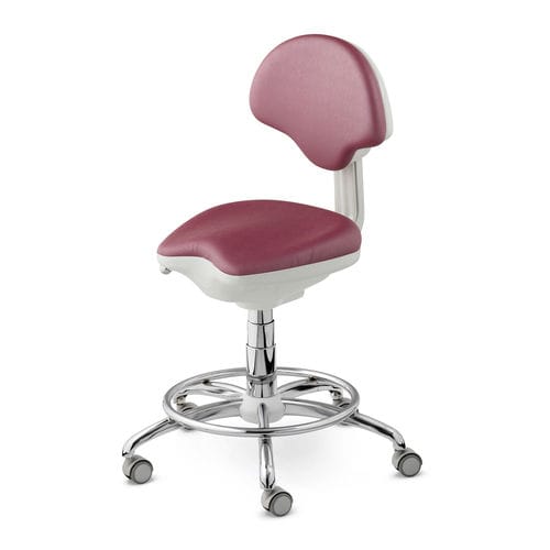 Dentalhocker - SYNCRO - Airel-Quetin - höhenverstellbar / mit Rückenlehne / auf Rollen
