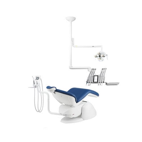 Dentaleinheit mit elektrisch bedientem Stuhl - PACIFIC® EVO.2 - Airel-Quetin - mit flexiblem Kopfstück / mit Instrumententräger
