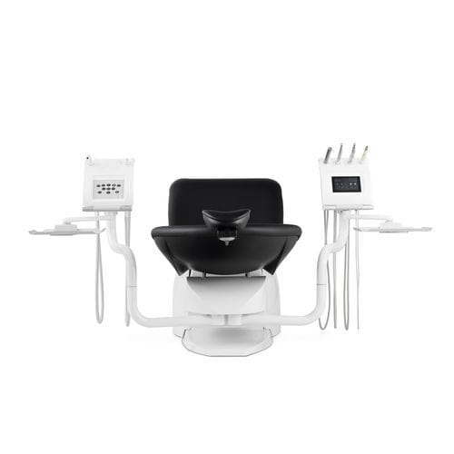 Dentale Behandlungseinheit / mit elektrisch bedientem Stuhl - PACIFIC CHIR - Airel-Quetin - mit flexiblem Kopfstück / beidhändig / mit Intraoralkamera