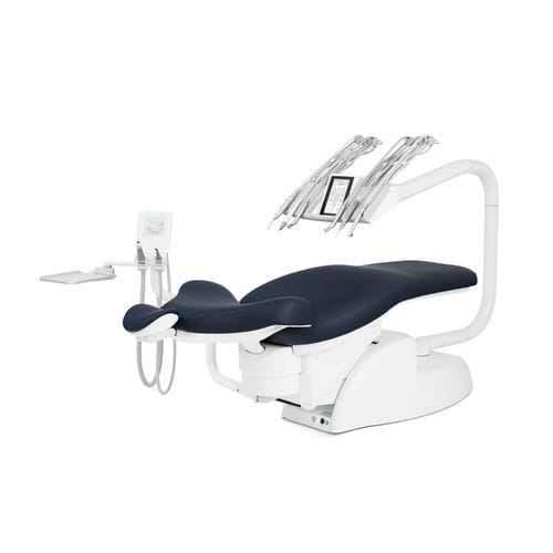 Dentaleinheit mit elektrisch bedientem Stuhl - PE9 EVO.2 - Airel-Quetin - mit flexiblem Kopfstück / beidhändig / mit Intraoralkamera