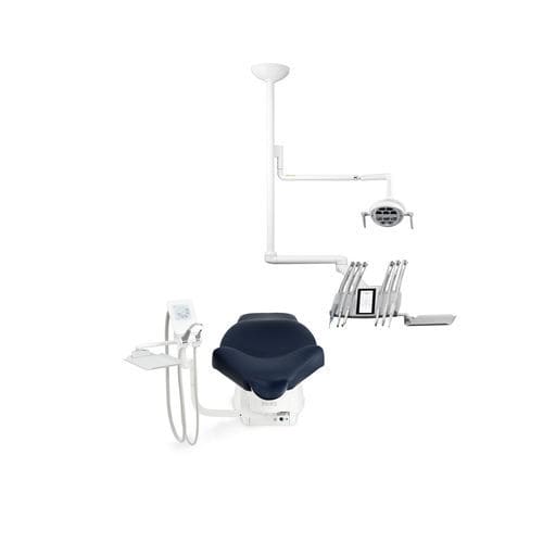 Dentaleinheit mit elektrisch bedientem Stuhl - PE9 - Airel-Quetin - beidhändig / mit Instrumententräger / mit Licht