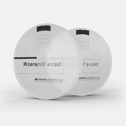 Zahnmedizinisches Material / Acryl - Ceramill A-Cast - Amann Girrbach - PMMA / zur Dentalrestaurierung / CAD/CAM