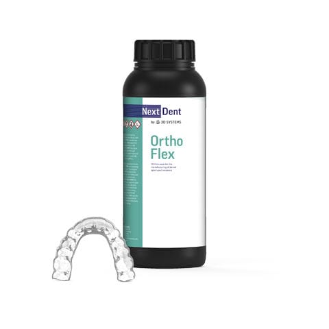 Zahnmedizinisches Material / Harz - Ortho Flex - 3D Systems - für therapeutische Schienen / für 3D-Druck / transparent