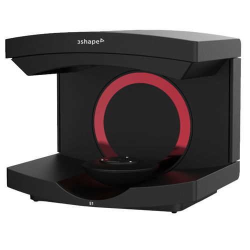 3D-Scanner / für Zahnmedizin - E1 - 3shape - Tisch / mit strukturiertem Licht / mit blauer LED