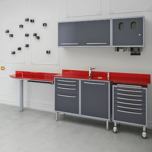 Schrank für zahnärztliche Instrumente - ALIUS - ASTRA MOBILI METALLICI   - für Zahnarztpraxis / mit Regal / mit Tür