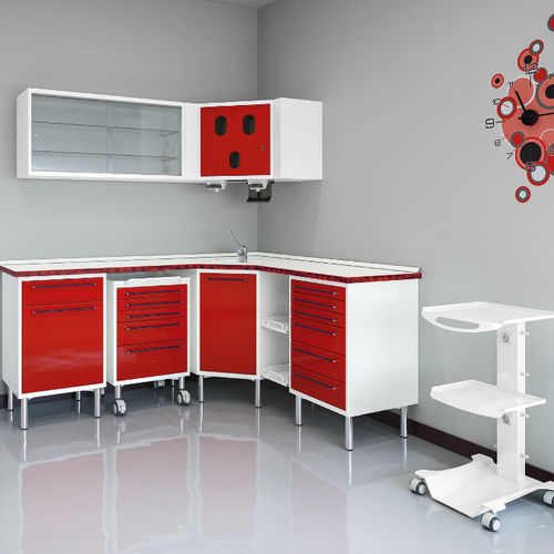 Schrank für zahnärztliche Instrumente - ALIUS - ASTRA MOBILI METALLICI   - für Zahnarztpraxis / mit Regal / mit Tür