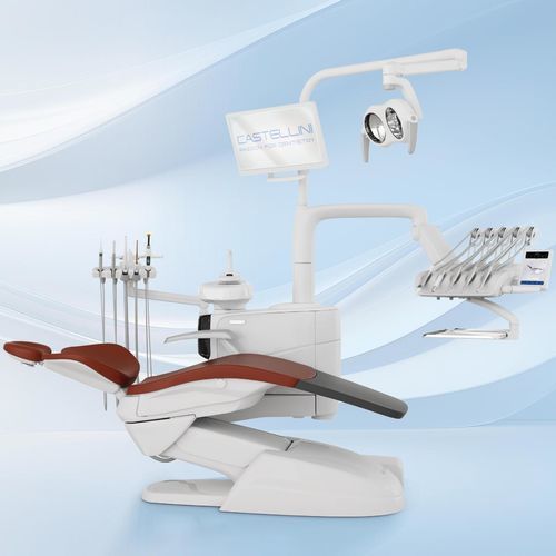Dentale Behandlungseinheit / mit Stuhl - Skema 6 - Castellini - kompakt / mit flexiblem Kopfstück / mit Monitor