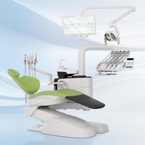 Dentale Behandlungseinheit / mit Stuhl - Skema 8  - Castellini - kompakt / mit flexiblem Kopfstück / mit Monitor