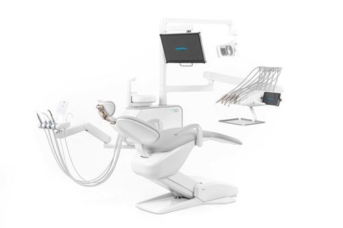 Dentale Behandlungseinheit / mit Stuhl - Model Pro 500 - DIPLOMAT DENTAL s.r.o. - kompakt / mit flexiblem Kopfstück / beidhändig