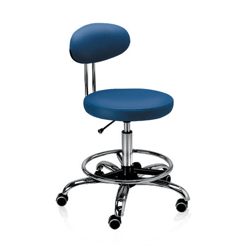 Dentalhocker - D10L - DIPLOMAT DENTAL s.r.o. - auf Rollen / mit Rückenlehne / blau