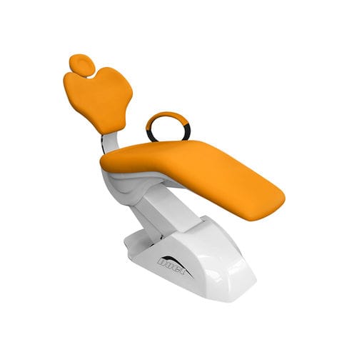 Elektrischer Zahnarztstuhl - CHIROMEGA 652.3 - CHIROMEGA - orange / höhenverstellbar