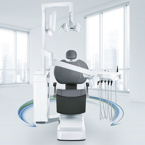 Elektrischer Zahnarztstuhl - Intego - DENTSPLY MAILLEFER - stationär / blau / ergonomisch