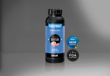Zahnmedizinisches Material / Harz - FREEPRINT® denture - DETAX GmbH & Co. KG   - für 3D-Druck / zur Herstellung von Zahnprothesen / transparent