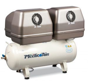 Luftkompressor für Zahnmedizin - Dr. Sonic 640-90F-ES-6T - FNA S.p.A. - stationär / 2 Arbeitsplätze / mit Schallschutzbox