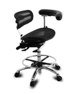 Dentalhocker - Comfort 6198 - Forest Dental   - höhenverstellbar / mit Rückenlehne / auf Rollen
