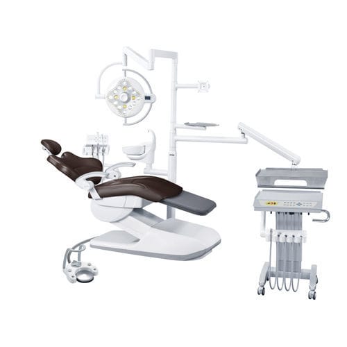Dentaleinheit mit elektrisch bedientem Stuhl - AL-388S1 - Foshan Anle Medical Apparatus - mit flexiblem Kopfstück / mit Hygienesystem / mit Instrumententräger