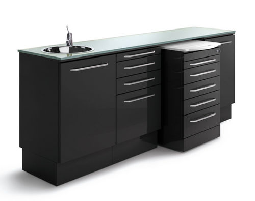 Abstellschrank - WINN - edarredo. - für zahnärztliche Instrumente / für Zahnarztpraxis / mit Waschbecken