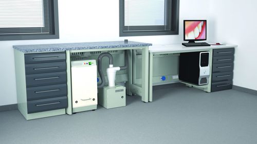 Arbeitsfläche für Dentallabor - W22+T/125, AS/CAM1+CICLONE, T125+W22  - ERIO - mit Schublade / modular