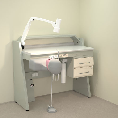 Arbeitsplatz für Dentallabors / Ausbildung - SOPHM - ERIO - mit Licht / mit Regal / mit Patientensimulator
