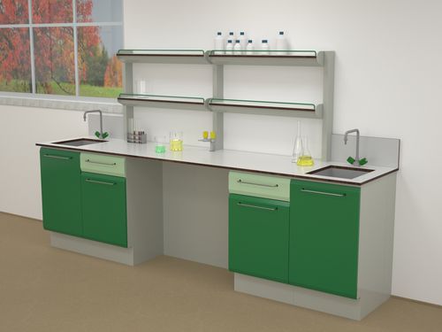 Arbeitsplatte für Labor / mit Waschbecken - ERIO - mit Regal