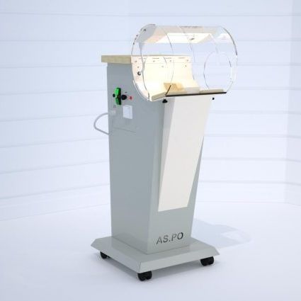 Arbeitsplatz für Dentallabors / mit Haube - AS.PO - ERIO - kompakt / mobil / automatisch