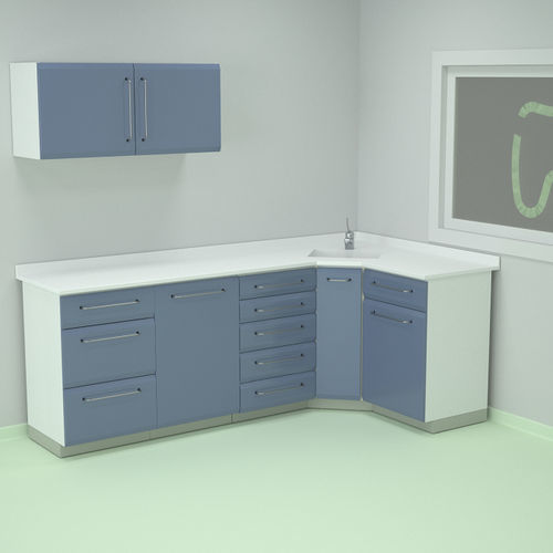 Arbeitsplatte für Labor / für Sterilisierung - W1+W7+W19+W13+W20  - ERIO - Dental / mit Waschbecken / Edelstahl