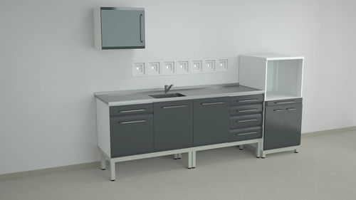 Laborarbeitsfläche - S series - ERIO - für Dentallabor / mit Schublade / mit Stauraum
