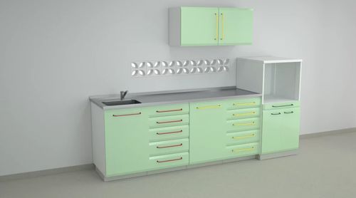 Modulare Arbeitsplatte für Labor - S30 - ERIO - mit Waschbecken / Edelstahl / mit Regal