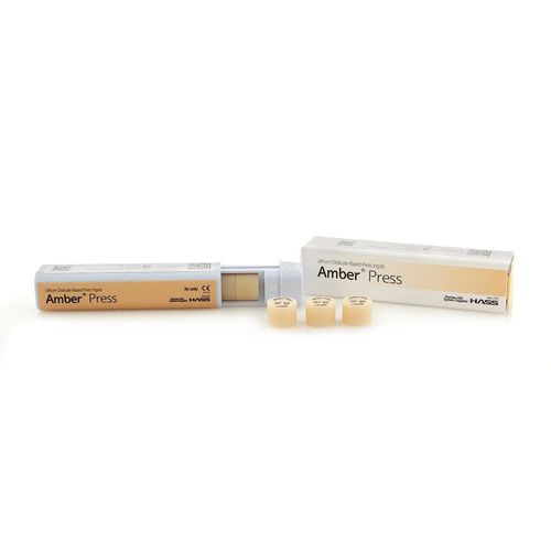 Zahnmedizinisches Material / Lithiumdisilikat - Amber® Press - HASS CORP   - für Dentalinlays / für Veneere / für Dentalonlays