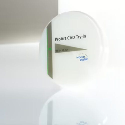 Zahnmedizinisches Material / PMMA - ProArt CAD®  - Ivoclar Vivadent - zur Dentalrestaurierung / CAD/CAM / weiß