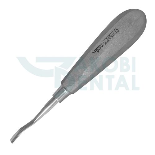 Gebogener Dental-Hebel - E31F - Jakobi Dental GmbH - Edelstahl / Rutschfester Griff / Friedmann