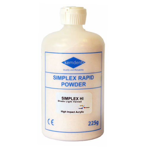 Zahnmedizinisches Material / Acryl - SIMPLEX HI - KEMDENT ASSOCIATED DENTAL PRODUCTS LTD   - für Dentallabor / Pulver