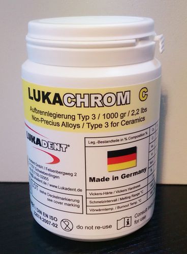 Zahnmedizinisches Material / Legierung - Lukachrom C - LUKADENT - zur Dentalrestaurierung