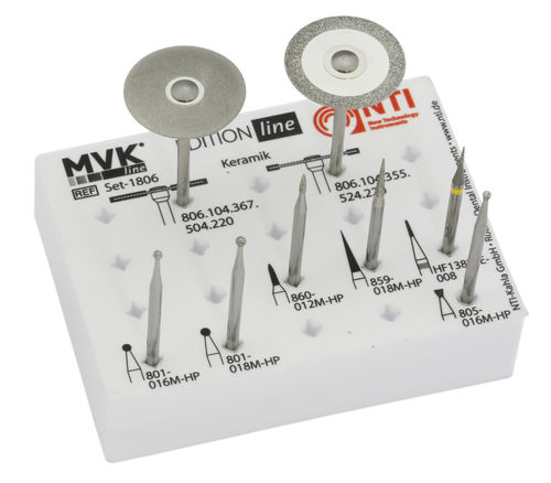 Fräser für Dentallabor - Keramik-Set - MVK-line - Diamant / Schneid / hoch-verschleißfest