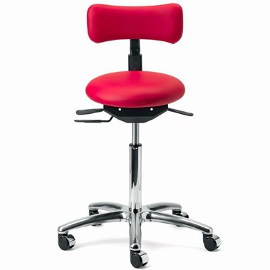 Dentalhocker - OMS1  - O.M.S. S.p.A. OFFICINE MECCANICHE SPECIALIZZATE   - mit verstellbarer Rückenlehne / auf Rollen