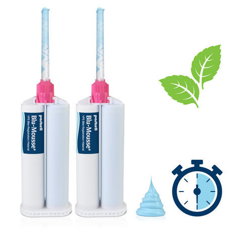 Zahnmedizinisches Material / Vinyl-Polysiloxan - Blu-Mousse® Peppermint Super-Fast - Parkell Inc.   - für Abdrucklöffel