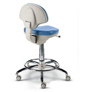 Dentalhocker - AG70011 - PROMED - höhenverstellbar / mit Rückenlehne / auf Rollen