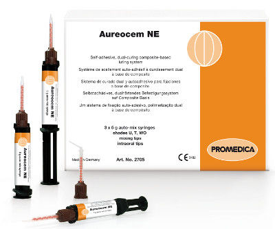 Dentalkleber für Zahnbrücken - Aureocem NE - Promedica Dental Material GmbH   - für Dentalkronen / für Dentalinlays / für Dentalonlays