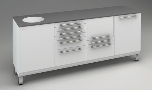 Abstellschrank - CF - SARATOGA - für zahnärztliche Instrumente / für Zahnarztpraxis / mit Waschbecken