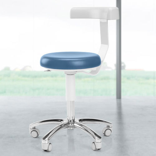 Dentalhocker - T8 - Stern Weber - höhenverstellbar / auf Rollen / mit Rückenlehne