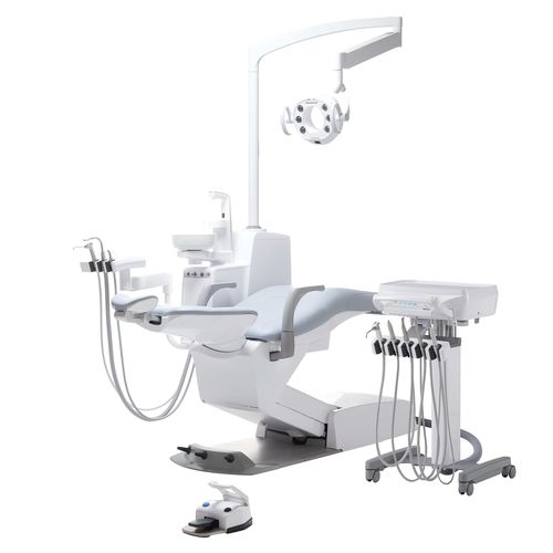 Dentale Behandlungseinheit / mit hydraulischem Stuhl - EURUS S1 - Takara Belmont Italy - mit flexiblem Kopfstück / mit Hygienesystem / mit Instrumententräger