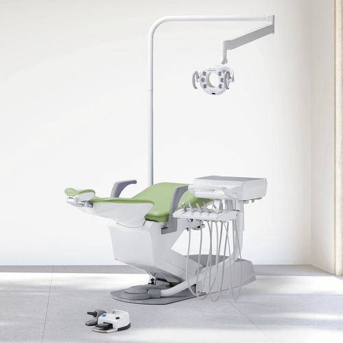 Dentale Behandlungseinheit / mit hydraulischem Stuhl - EURUS S8 - Takara Belmont Italy - mit flexiblem Kopfstück / mit Hygienesystem / mit Instrumententräger