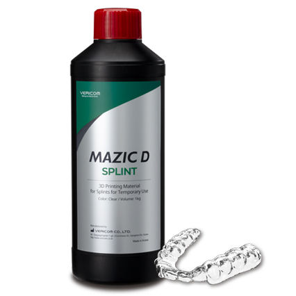 Zahnmedizinisches Material / Harz - MAZIC D SPLINT - VERICOM Co., Ltd.   - für 3D-Druck / für therapeutische Schienen / transparent