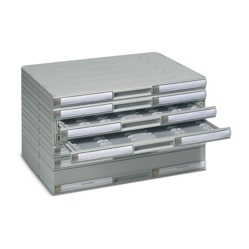 Schrank für Zahnprothesen - ZMB20 - VITA Zahnfabrik H. Rauter GmbH & Co.KG   - mit Schublade / modular / grau