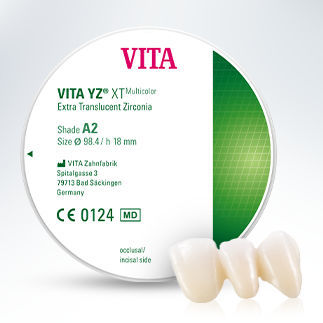 Zahnmedizinisches Material / Zirkonoxid - YZ® XT - VITA Zahnfabrik H. Rauter GmbH & Co.KG   - zur Dentalrestaurierung / CAD/CAM / monochrom
