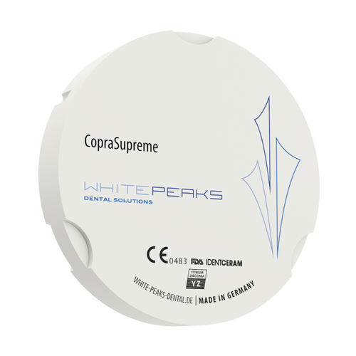 Zahnmedizinisches Material / Zirkonoxid - CopraSupreme 95 - Whitepeaks Dental Solutions GmbH - zur Dentalrestaurierung / lichtdurchlässig / weiß