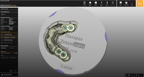Software-Modul / Simulation - Nesting  - Zirkonzahn - zum Entwurf / FAO / für Dentallabor
