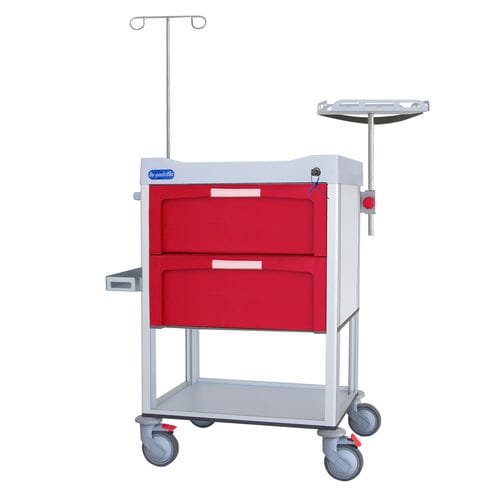 Notfallwagen - F-DNOV-K1 - Behmpat Producciones S.L - mit Infusionsständer / mit Träger für Defibrillator / 2 Schubladen