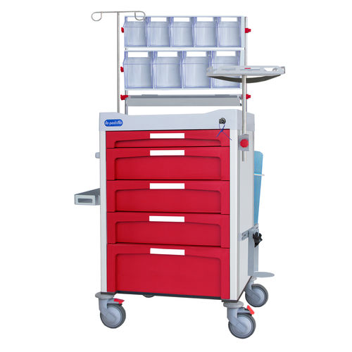 Notfallwagen - F-DNOV-K15 - Behmpat Producciones S.L - Pflege / anodisiertes Aluminium / mit Infusionsständer