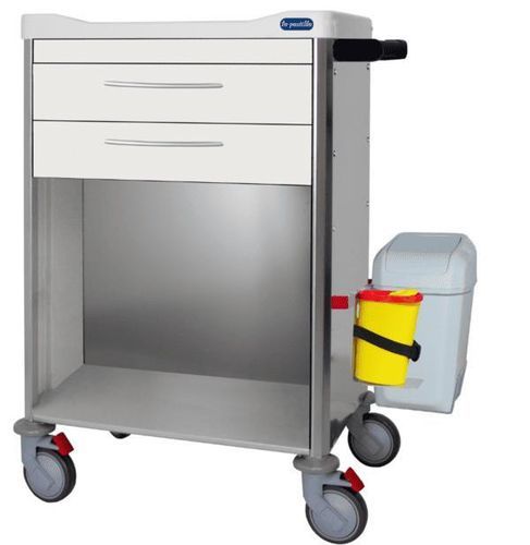 Pflegewagen - F-DINOX-K4 - Behmpat Producciones S.L - für Kliniken / Edelstahl / Abfalleimer